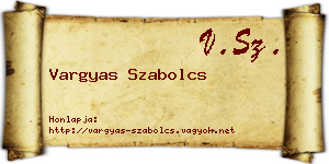 Vargyas Szabolcs névjegykártya